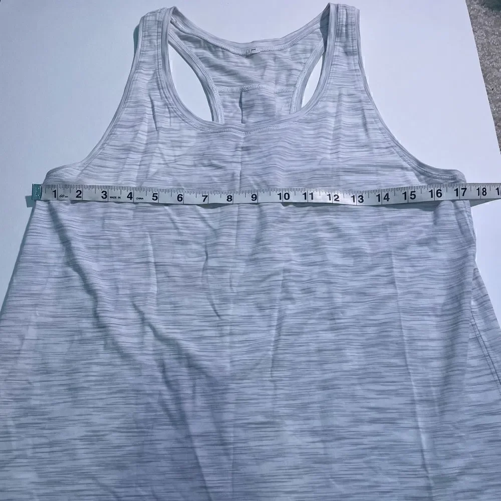 Lululemon Love Tank *Pleated 3 Colour Space Dye Ice Grey Alpine White